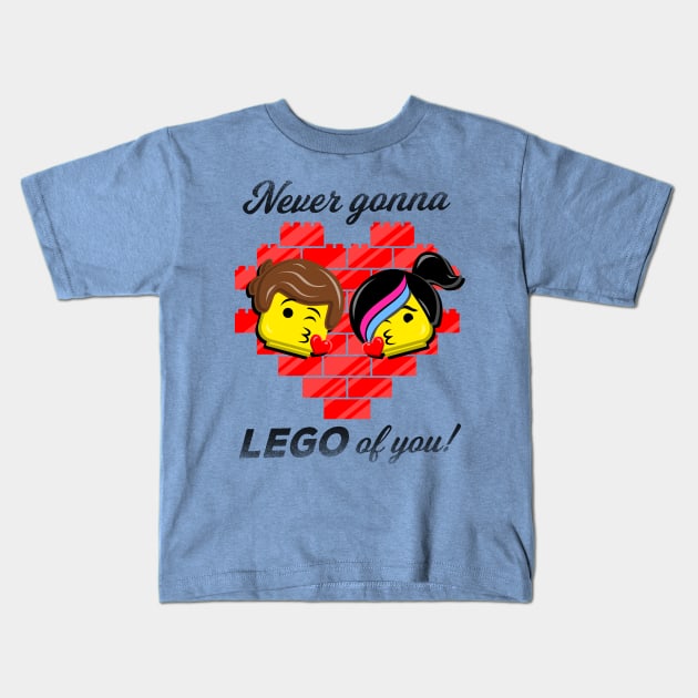 Never Gonna LEGO of You! Kids T-Shirt by Punksthetic